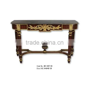 Art Deco Brown And Gold Console Table thumbnail-1