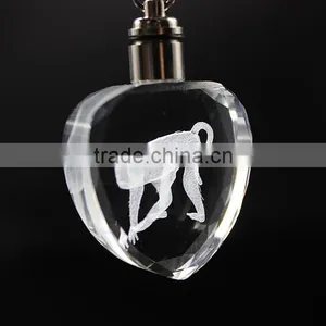 Best Selling Heart Shape Led Crystal Key Ring,Crystal Key Chain,Led Crystal Key Ring for Little Gift thumbnail-2
