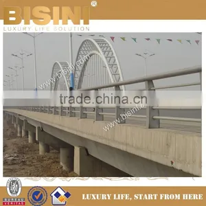 Double-Half-moon-shaped Steel Bridge, Prefab Steel Structure Landscape Bridge, Blue Bridge With Iron Guardrail(BF08-Y10037) thumbnail-4