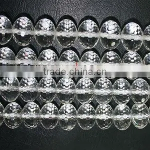 Wholesale 12" Round Faceted Natural Wholesale 12" Round Faceted Natural Loose White Crystal Beads thumbnail-1