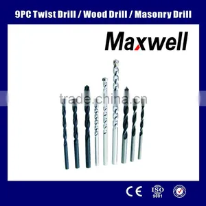 9PC Twist Drill &Wood Drill&Masonry Drill Bit Set thumbnail-1