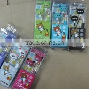 Bear Cartoon Earphones Headphones 3.5MM BASS MP4 MP3 1 Earphone thumbnail-1