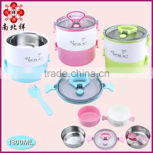 1800ML Double Layers Stainless Steel Lunch Box With Handle thumbnail-1
