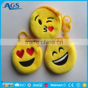 Funny Smiling Face Yellow Round Coin Purse thumbnail-1