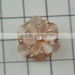 Glass Beaded Rose Flower Silver Rhinestone Button for Shoe Parts thumbnail-2