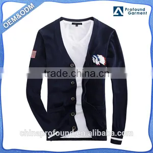 Customized Embroidered Logo Button Down Sweater Cardigans Wholesale Sweaters for Men thumbnail-1
