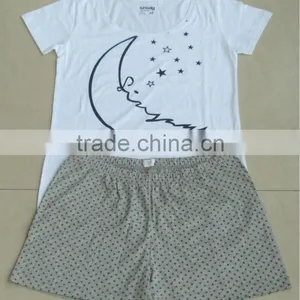 Cotton Pajama Shorts Set, Combed Cotton Soft Sleepwear Pajama thumbnail-1