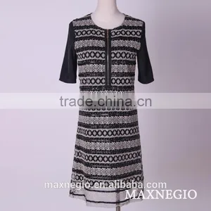Pierced 3/4 Long Sleeve Designer One Piece Dress thumbnail-4