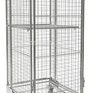 Industry Four-Wheel Steel Roll Cage Trolley With Roller Bearing thumbnail-1