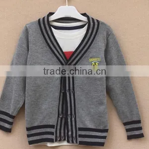 Wholesale Hand Knitted V-neck School Uniform Cardigan Sweaters thumbnail-1