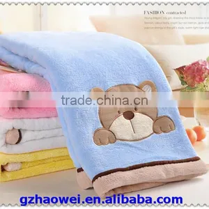 Wholesale Cartoon Embroidered Baby Thick Fleece Blanket thumbnail-2