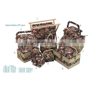 2014 Fashion Velvet Fabric Sewing Kit Basket NO13421 thumbnail-1