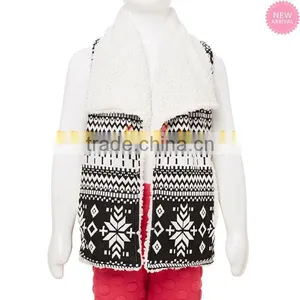 FACTORY Wholesale Jacquard Sherpa Fur Kid Vest thumbnail-1