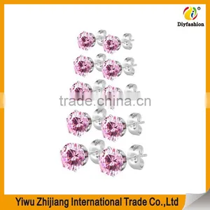 Wholesale Stainless Steel Cubic Zirconia Stud Earrings With Many Stlye thumbnail-4