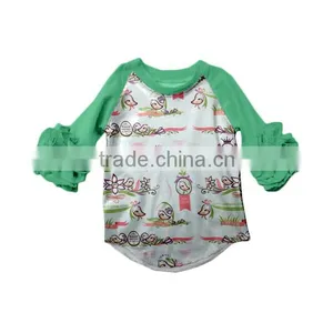 New Arrival 2017 Spring Summer Children Frock Boutique Ruffle Chick Baby Shirts Hot Sale Kid Clothing Easter Shirt thumbnail-1