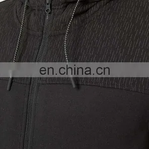 Mens Side Pockets Flecked Shoulder Black Hoodie thumbnail-3