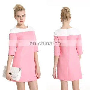 Powersweet Brand Latest Design Fashion Ladies Pink Color Elegant Shift Dress thumbnail-1