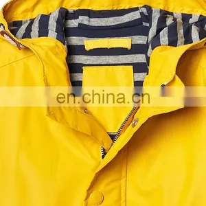 Wholesale Colorful Hooded Waterproof Polyester Rain Jacket thumbnail-5