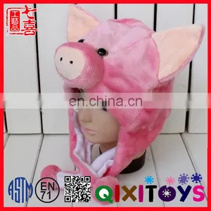 Cartoon Baby Plush Earmuff Toys,soft Plush Pink Pig Hat thumbnail-2