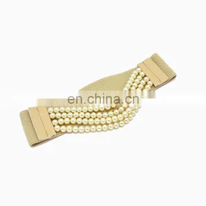 Yiwu Factory Wholesale Woman Ladies Fashion Elastic Corset Belt With Pearl thumbnail-2