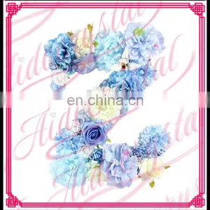 Aidocrystal Luxury Wedding Decoration Blue Green Customized Letters Flower Wall Backdrop thumbnail-6