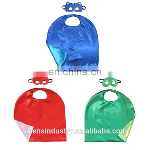Hot Sell 2017 OEM/ODM Wholesale Custom Logo Design Double Layer Satin Superhero Capes and Mask for Kids Superhero Costumes thumbnail-1