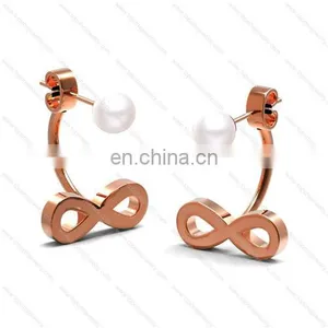 Cheap Wholesale Stainless Steel Infinity Stud Earrings Women's Engagement Jewelry Gifts thumbnail-2