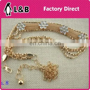 Lastest Custom Made Lady Decoration Metal Waist Chain Metal Fashion Jewelry Waist Belt thumbnail-3