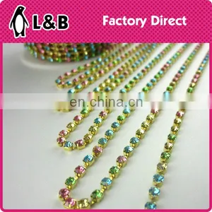Wholesale Soldering SS12 Multi Color Rhinestone Cup Chain thumbnail-3