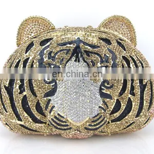 Tiger Shape Handmade Bag Crystal Clutch Bag Evening Bag thumbnail-1