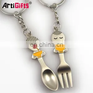 Wholesale Promotion Custom Design Your Own Metal Magnetic Angel Pair Keychain Couple thumbnail-6