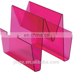 Deep Pink Acrylic Novelty Office Paper Holder File Folder Stand thumbnail-1