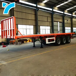 2/3/4 Axles 40ft Flatbed Truck Semi-trailer Container Flatbed Trailer thumbnail-1