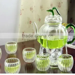 Tea Set,Pumpkin Shape,Glass Teapot and Cups,High Temperature Resistance thumbnail-1