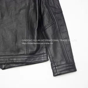 2021 NEW FASHION STYLE MEN'S GENUINE LEATHER JACKET OUTERWEAR MOTORCYCLE JACKET thumbnail-3