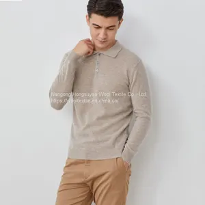 Men′s Polo Collar 100% Pure Cashmere Design Knitted Sweater Casual Shirt thumbnail-2