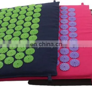 Fixed Without Glue ABS Plastic Round Spike Acupressure Mat and Pillow Set thumbnail-2