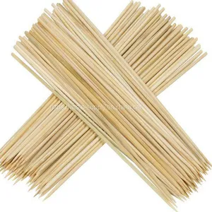 Manufacturer Disposable Stick Eco-Friendly Durable BBQ Marshmallow 3mm Round Bamboo Skewer Sticks thumbnail-1
