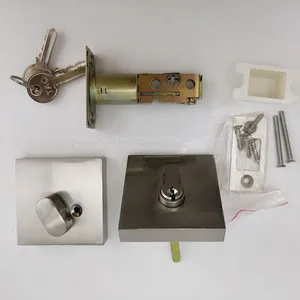Grade 3 Residential Use Tubular Satin Nickel Square Rosette Deadbolt Door Lock thumbnail-5
