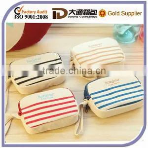 2014 Fashion Canvas Small Pouch and Canvas Coin Purse With Stripe ,canvas Stripe Wallet thumbnail-1