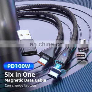 Wholesale PD100W 6 in 1 Magnetic Data Cable Fast Charge and Data Transmission Cable Charging Usb Cable thumbnail-4