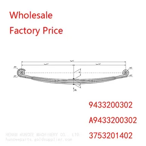 9433200302, 3753201402, A9433200302 For MERCEDES ACTROS Front Leaf Spring Wholesale thumbnail-4