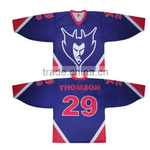 100% Polyester Sublimation Printing Hockey Jerseys thumbnail-1