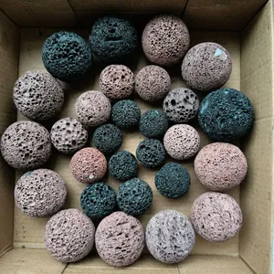 Black and Red Volcanic Stone Aroma Diffuser Ball Foot Stone Garden Bonsai Fish Tank Decoration Landscaping Paving Decoration Volcanic Stone thumbnail-4