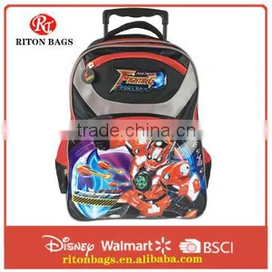 2016 Quanzhou Manufacturer Kids Trolley Bags Top Selling Cheap Kids School Trolley School Bag for Boys thumbnail-1