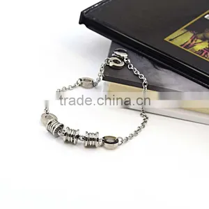 Silver Color Round Beads Man Chain Stainless Steel Bracelet thumbnail-4