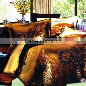 100% Polyester Disperse Printing Leopard 3d Bed Cover Set thumbnail-1