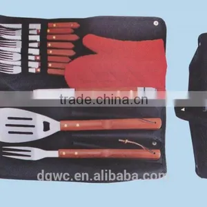 6pcs Apron Bbq Set With Wooden Tool Handle thumbnail-4