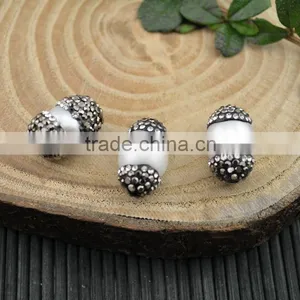 LFD-006B New Druzy Pearl Pave Rhinestone Connectors Spacer Beads Jewelry Finding thumbnail-3