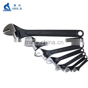 Black Carbon Steel Handle Adjustable Wrench thumbnail-2